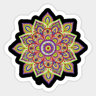 Yellow floral mandala Sticker